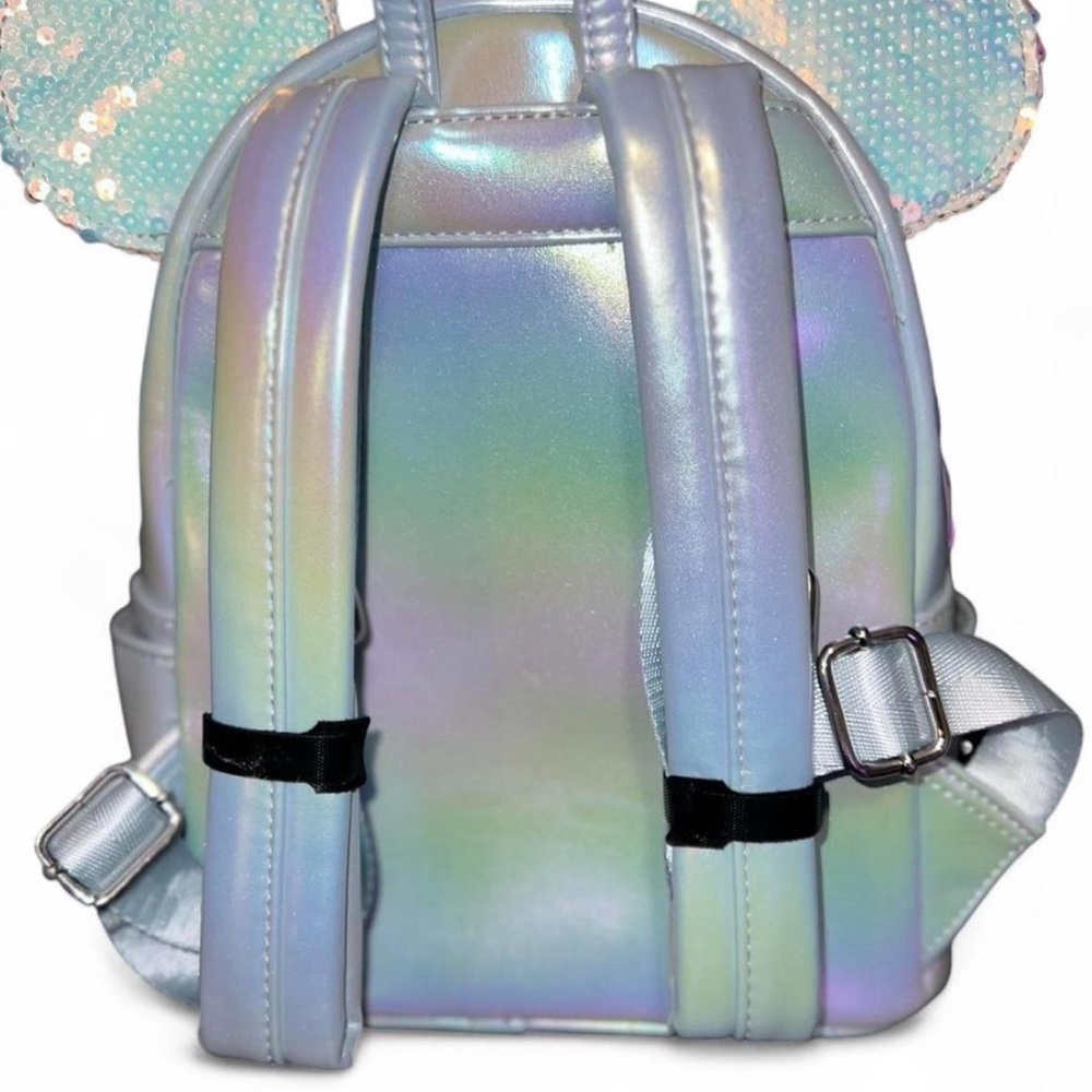 Loungefly Iridescent Mini Backpack with Bow and Ears - Picture 4 of 4